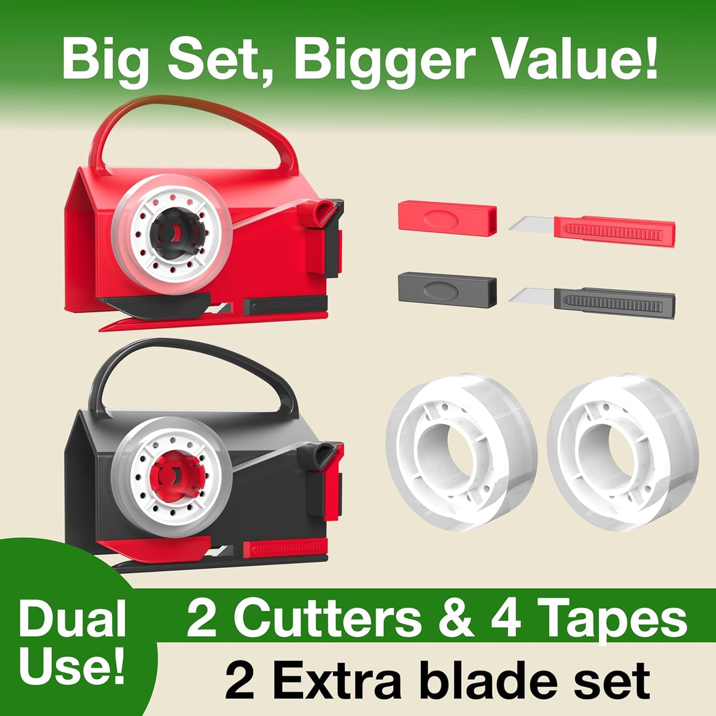 🎁🤩Hot Seller - wrapping paper cutter & tape dispenser dual use