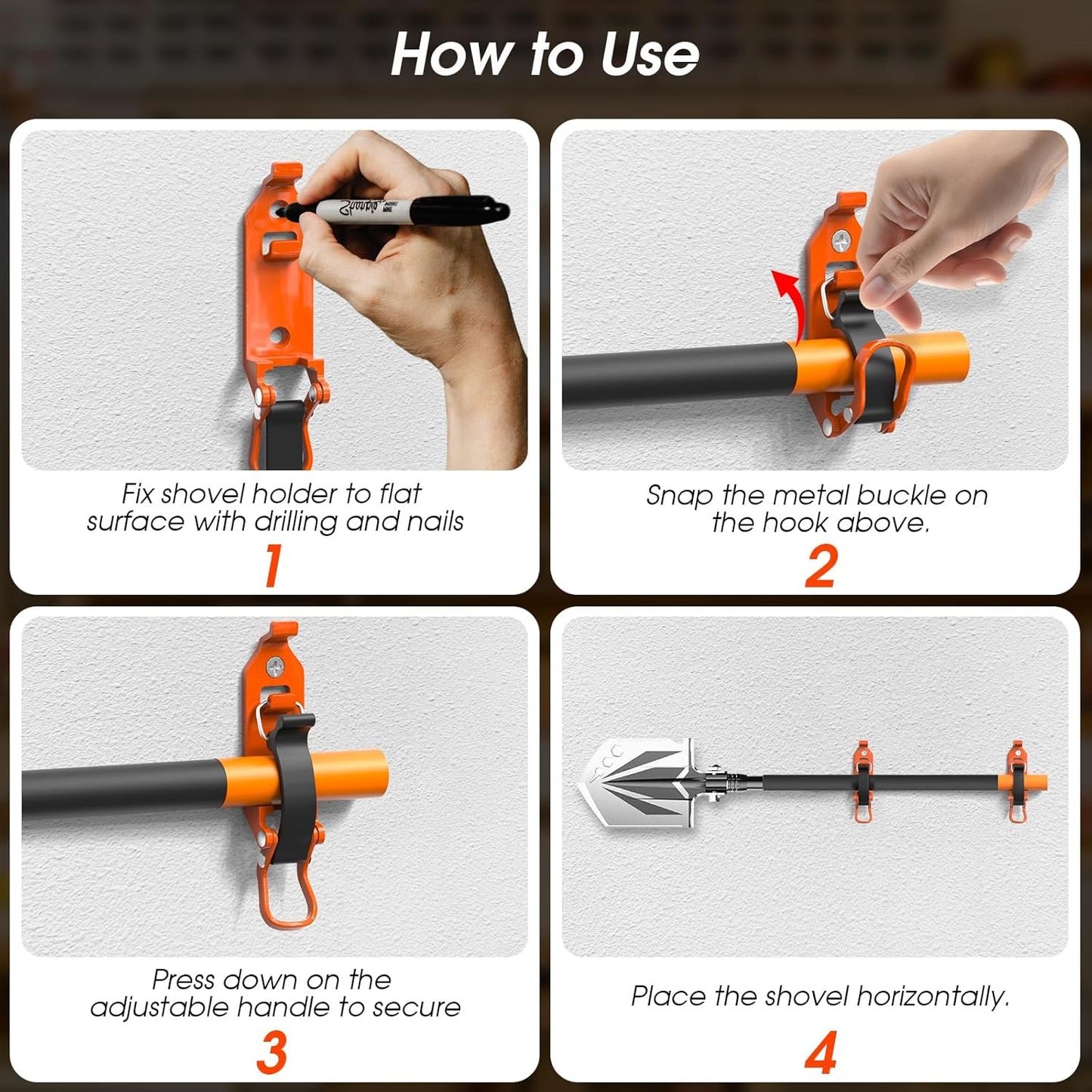 🚜Essential gear for road trips🔥Metal-rubber shovel mounting clamp