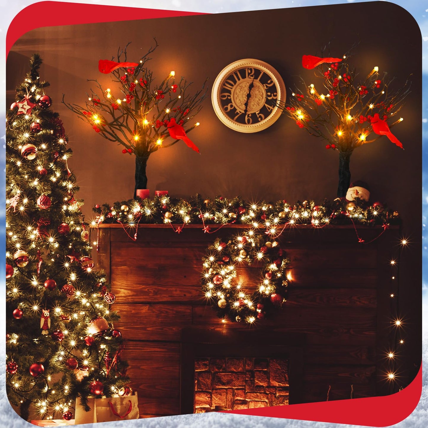 🎄Christmas Lighted Mini LED Tree With Red Berries