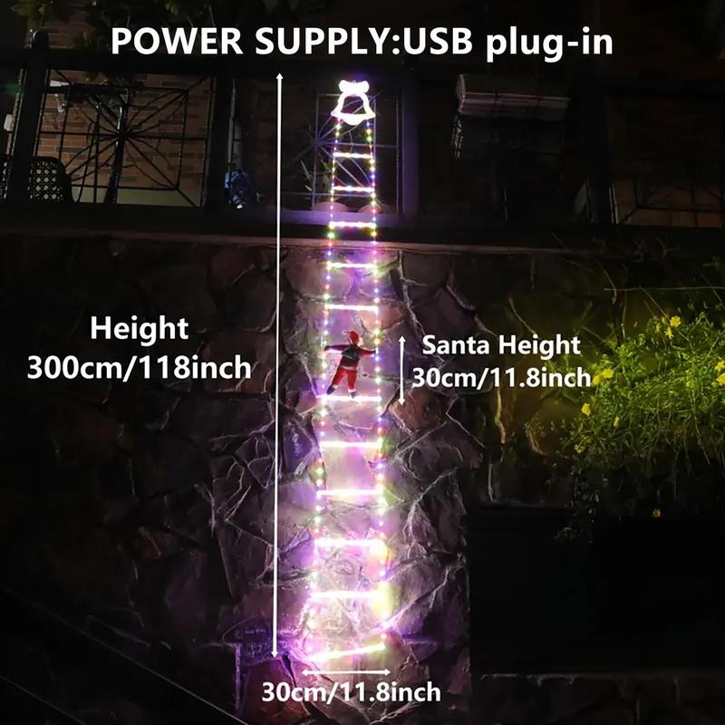 🔥This week's hot sale🔥christmas decorative ladder lights with santa claus