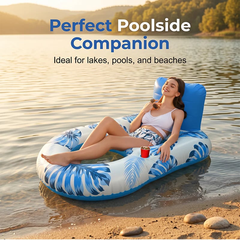 🏖️ 2026 Sale — Over 18,000 Sold!🔥 Premium Inflatable Pool Float Lounger – Ergonomic Backrest 🌊