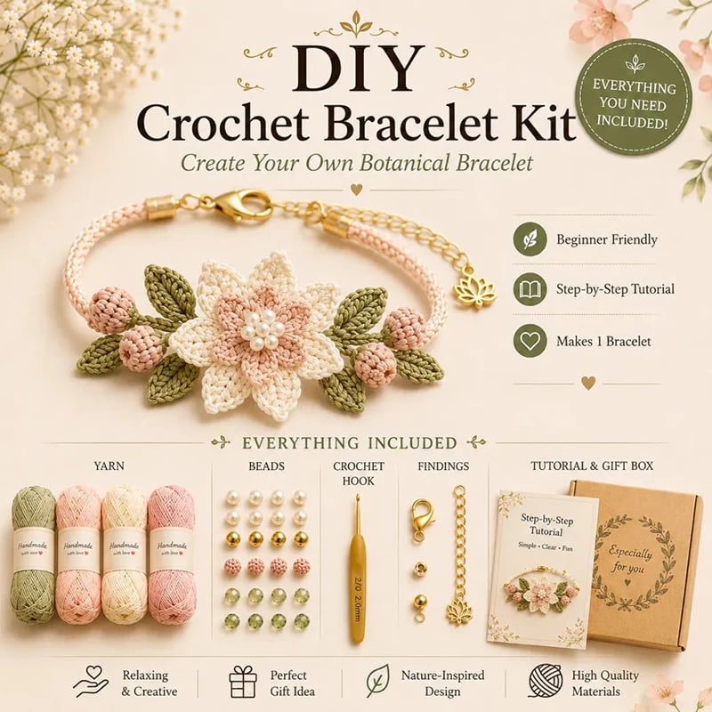 Nature-Inspired DIY Crochet Bracelet Kit