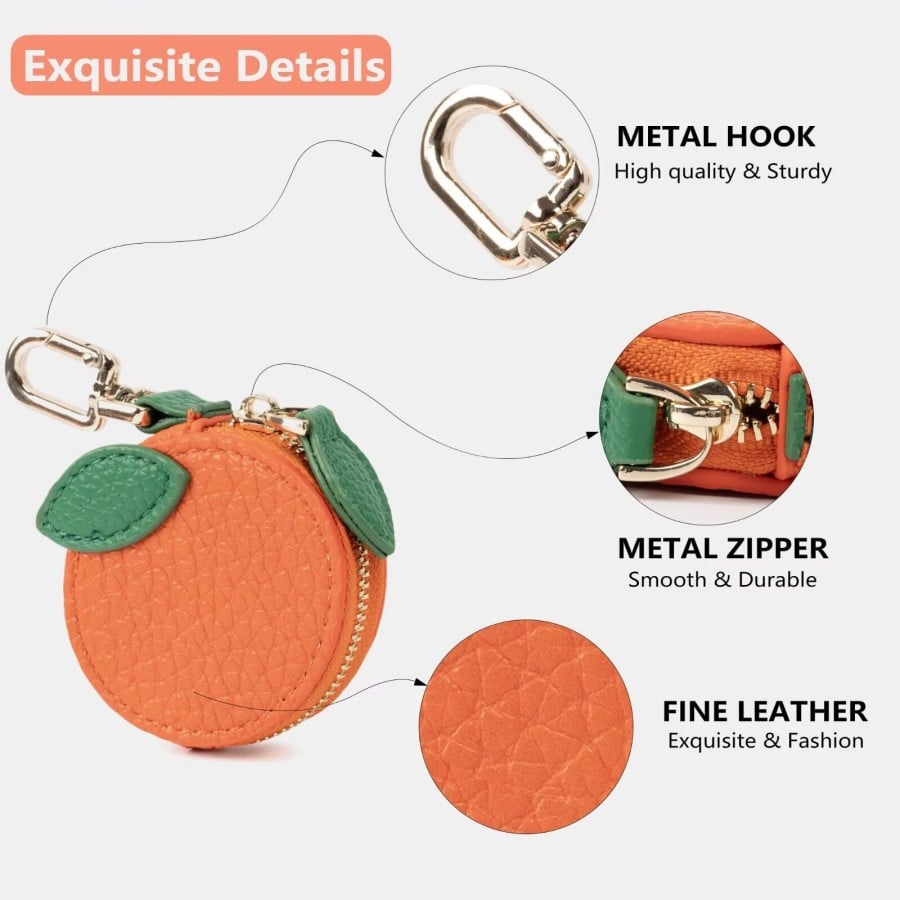 🍊Cute Fruit Coin Purse Bag Charm Airtag Accessories