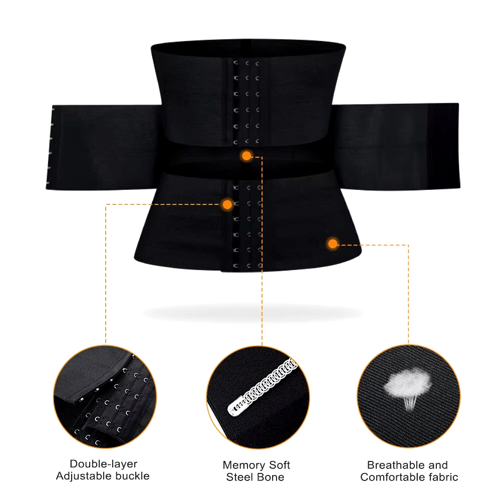 Adjustable Waist Trainer Corset for Women – Postpartum Double Belt Girdle for Belly Reduction & Firm Shape