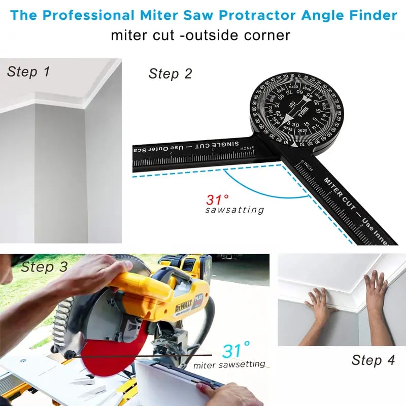 📏 7-Inch Aluminum Miter Saw Protractor | Precision Angle Finder