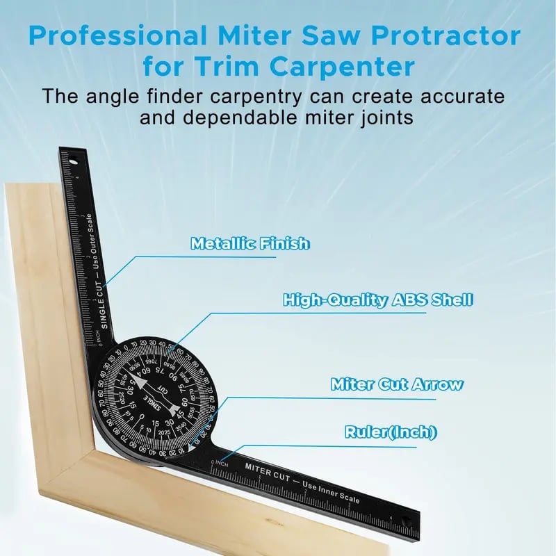 📏 7-Inch Aluminum Miter Saw Protractor | Precision Angle Finder