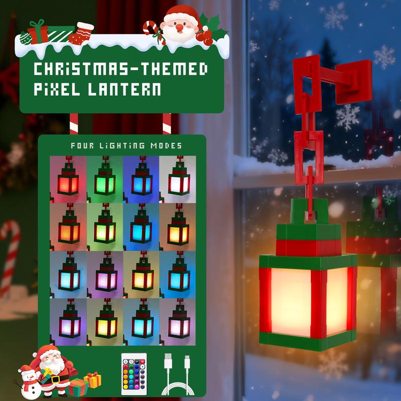 🎁🎮 Funny Pixel Soul Lantern Night Lamp | RGB 16-Color Remote Control + 4 Modes – Spooky & Cool Decor!