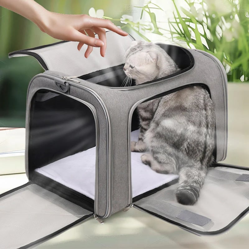 📢📢40% OFF !! ⏰Large Foldable Mesh Cat Carrier Bag