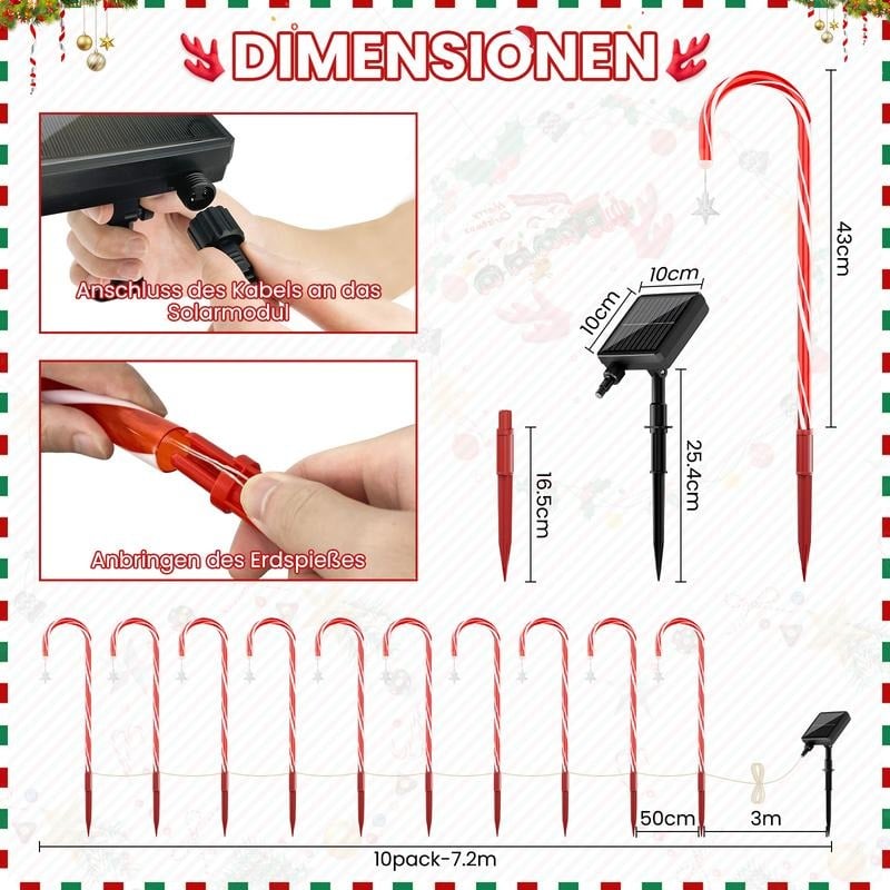 Solar Candy Cane Lights