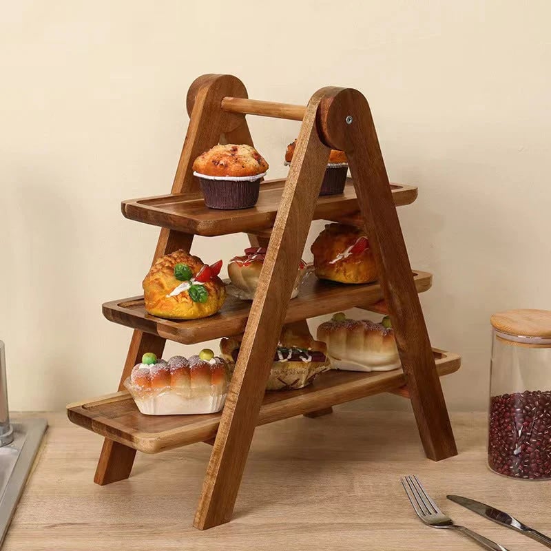 ⏰3-Tier Wooden Serving Tray