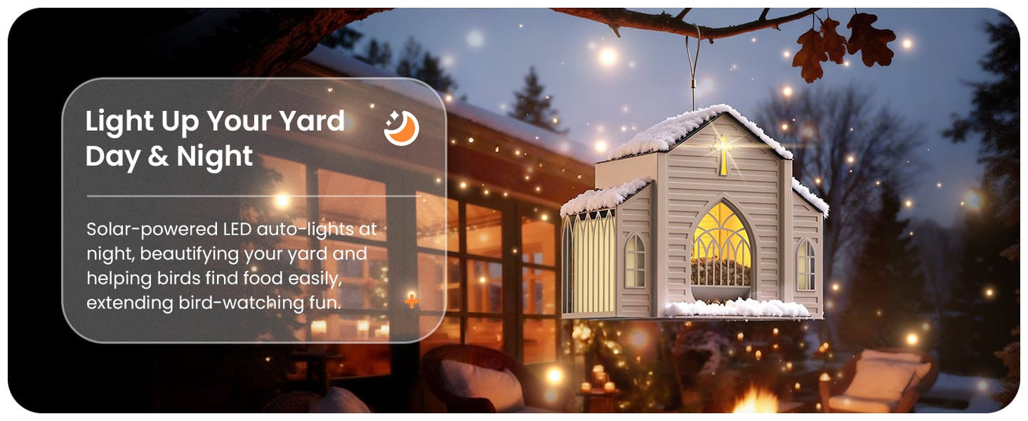 🔥HOT SALE 49% OFF✝️Church-Shaped Metal Solar Bird Feeder🎁Buy 2 Free Shipping