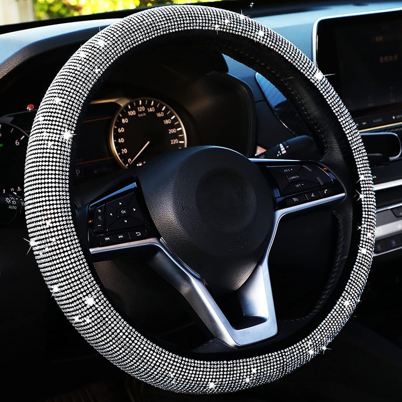 💖Bling Rhinestone Diamond Car Steering Protection