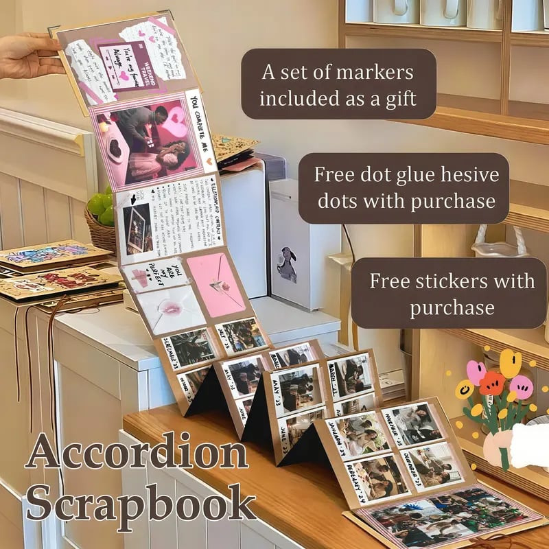 ✨The Memory Keeper: 99+ Inch Accordion Scrapbook Album📚
