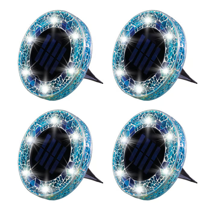 🌅 Spring Best-Seller:4 Pack Solar Outdoor Mosaic Disk Lights✨