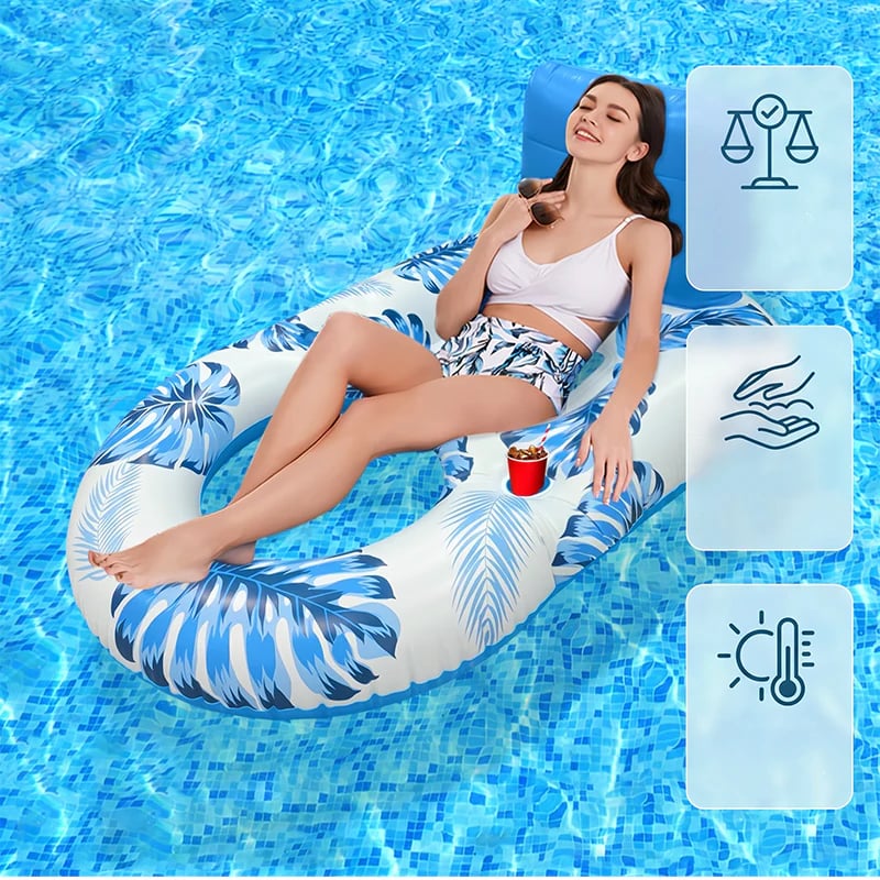 🏖️ 2026 Sale — Over 18,000 Sold!🔥 Premium Inflatable Pool Float Lounger – Ergonomic Backrest 🌊