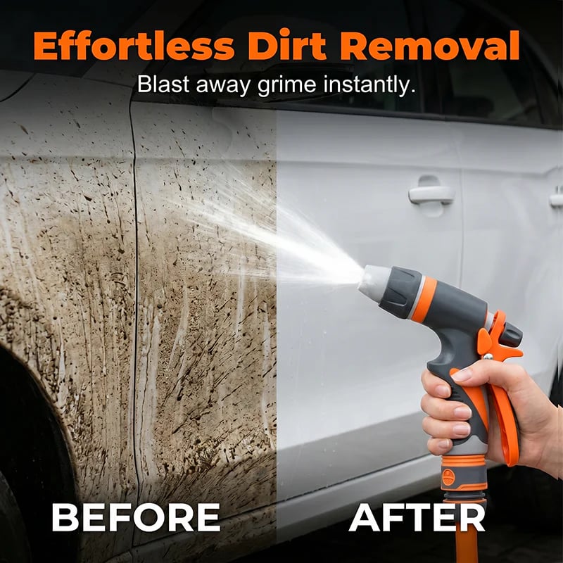 💦Household Car Wash Water Gun-Adjustable Spray, Anti-Slip Grip & Universal Connectors for Effortless Home & Vehicle Cleaning 🚗✨