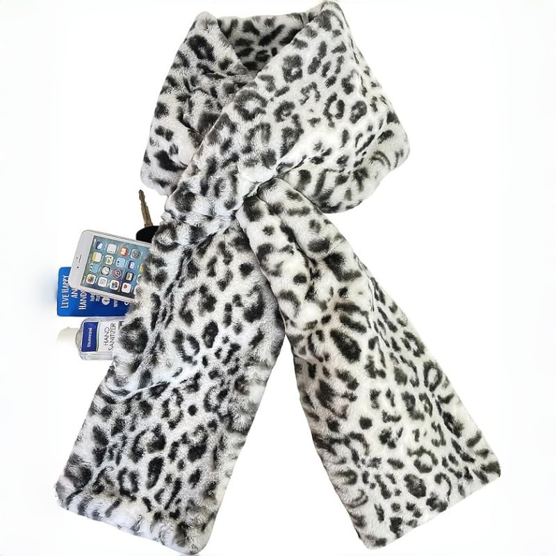 ⚡25K+ SOLD!🔥Ultra-Soft Faux Fur Pull-Through Scarf with Secret Zipper Pocket