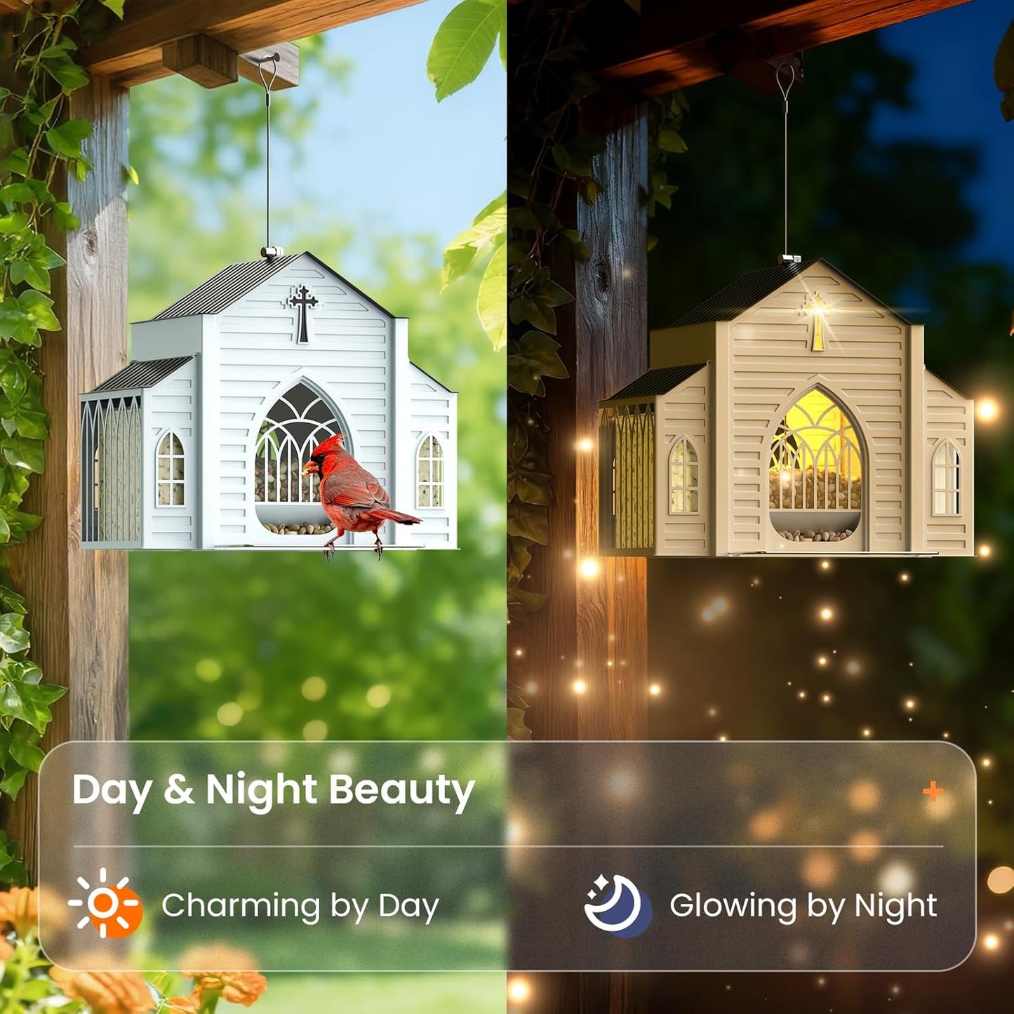 🔥HOT SALE 49% OFF✝️Church-Shaped Metal Solar Bird Feeder🎁Buy 2 Free Shipping