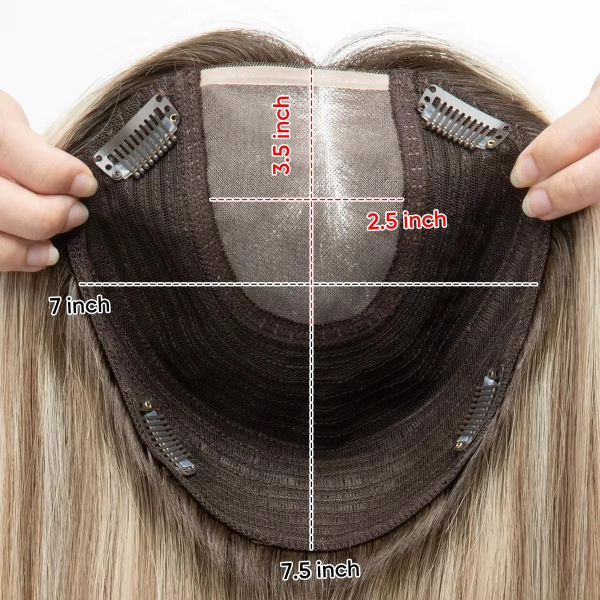 7" x 7.5" Premium Human Hair Topper
