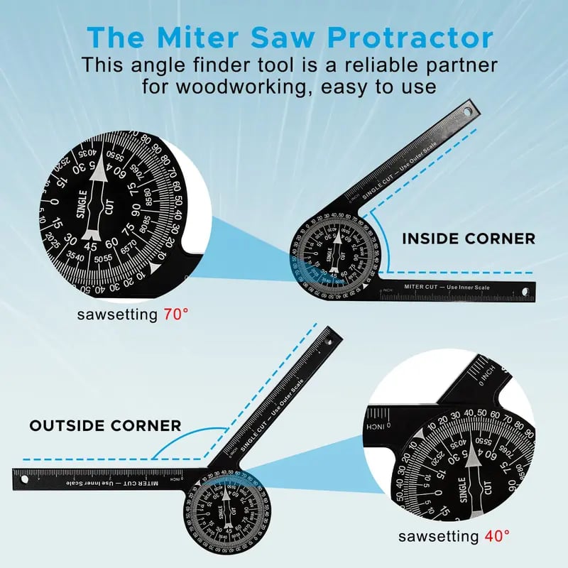 📏 7-Inch Aluminum Miter Saw Protractor | Precision Angle Finder