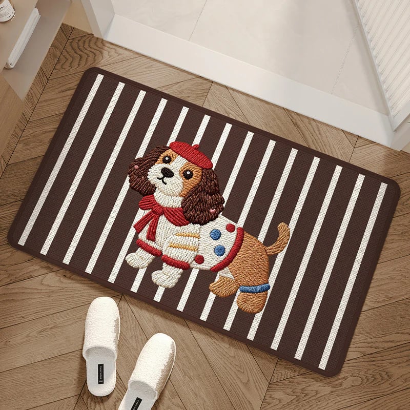 Absorbent Woven Bath Mat with Non-Slip Bottom🐶🐱