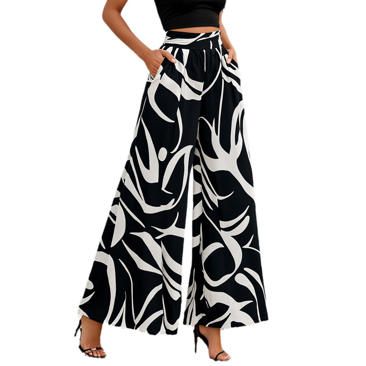 45% Off Women's High-Waisted Wide-Leg Pants