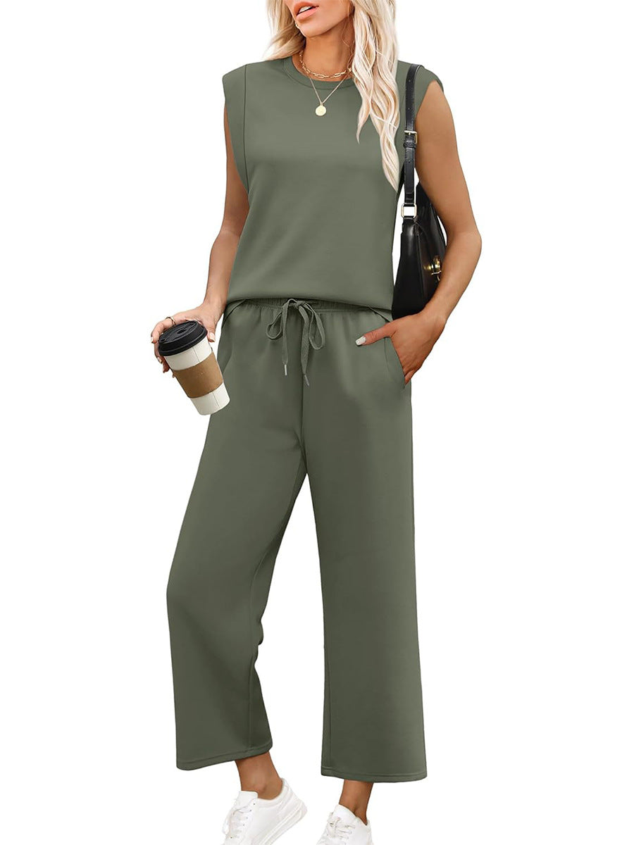 💕 Hot Sale 🔥New Women's  Sleeveless Top & Wide-Leg Pants 2-Piece Set