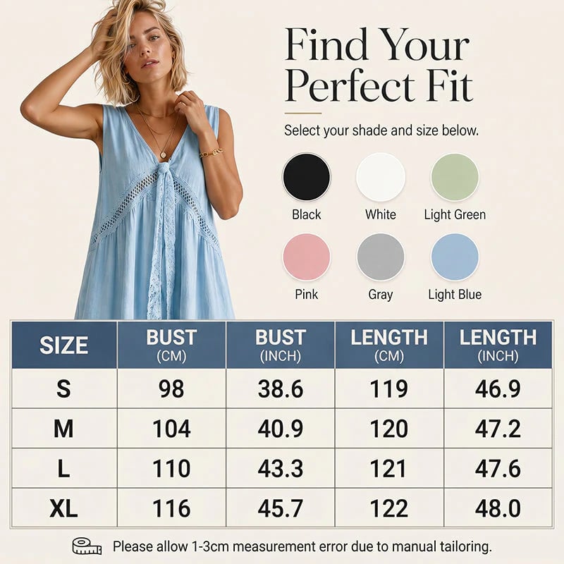 🔥New Arrivals & Special Offers-Women's Sleeveless Lace Trim V-Neck Dress