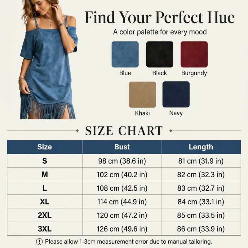 Women's Off-Shoulder Strap Fringe Dress