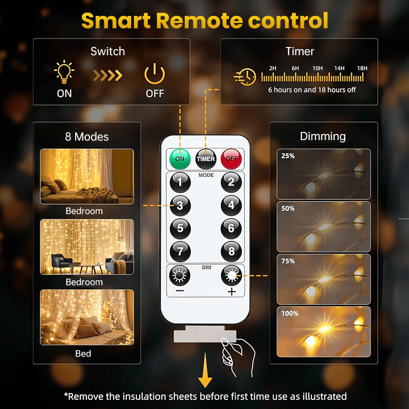 Remote-Control Led Curtain Light