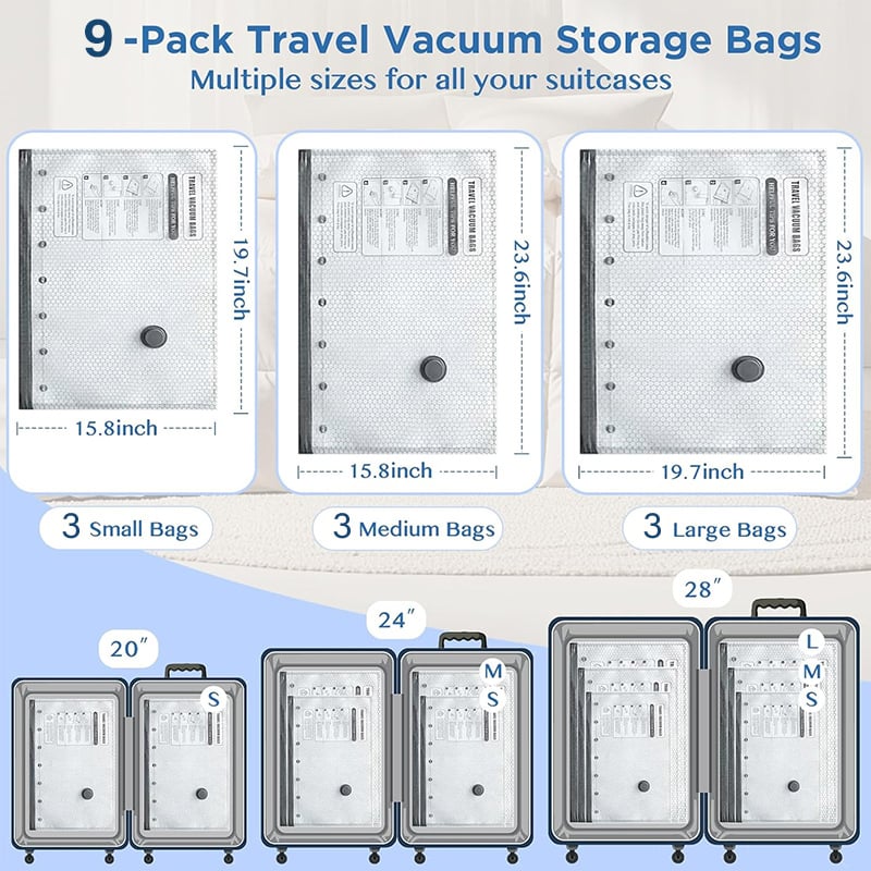 🔥Cordless Travel Vacuum Storage Bag Set