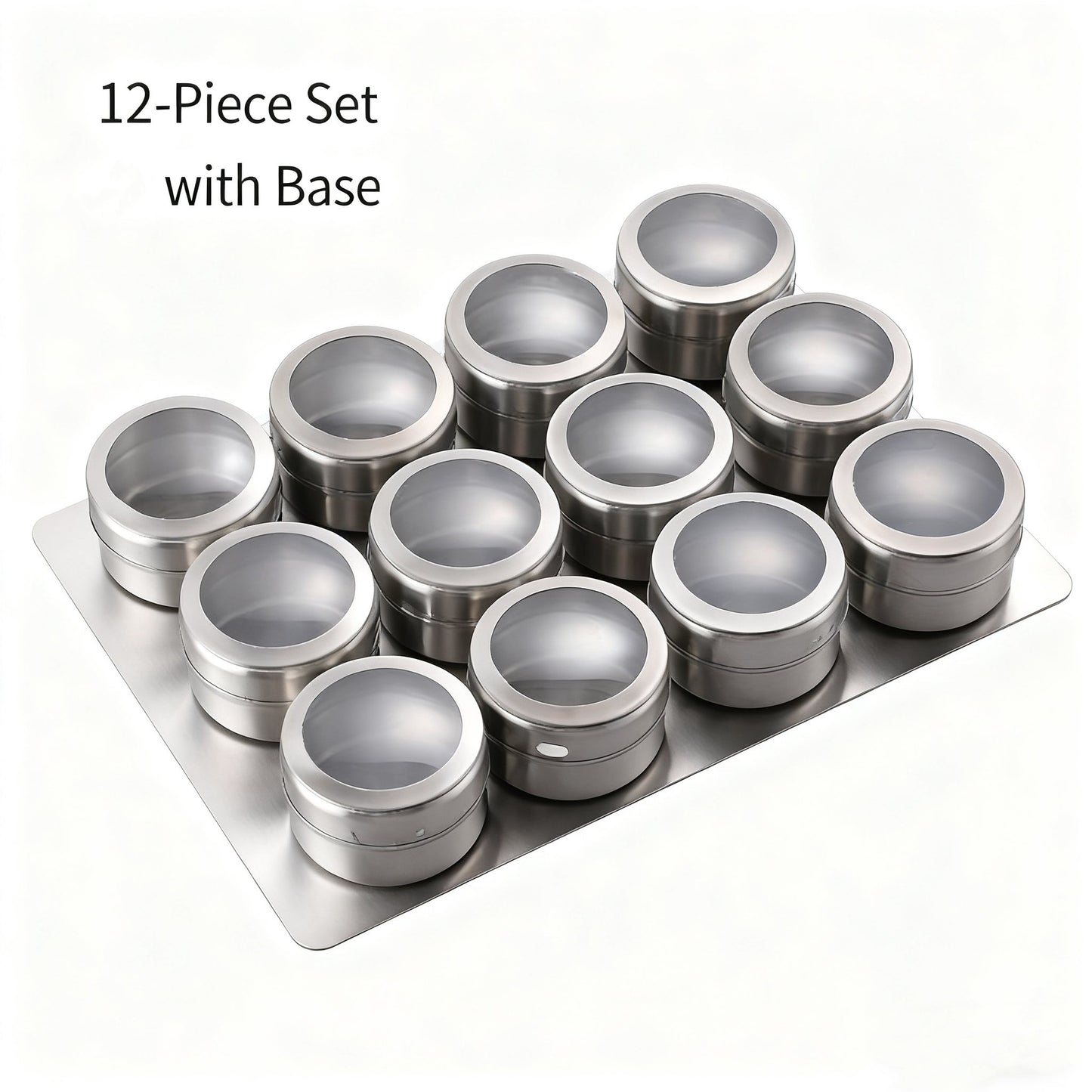 🔥🧂Stainless Steel Magnetic Spice Jars Set