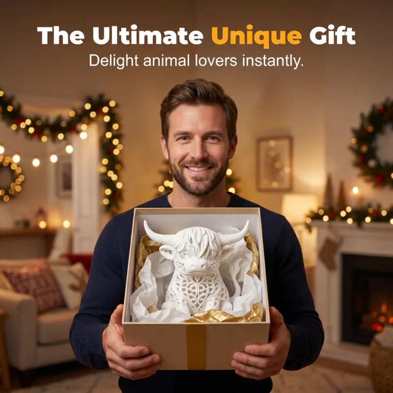 Warm Glow Highland Cow Table Lamp