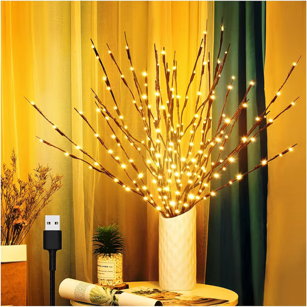 🎄LED Willow Branch Lights Battery-Powered Twig Light