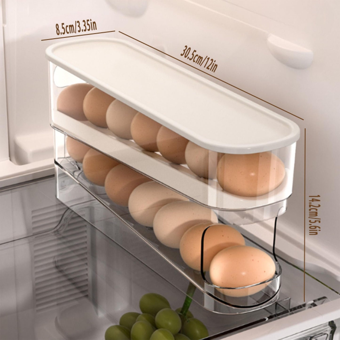 Auto Rolling Fridge Egg Organizer