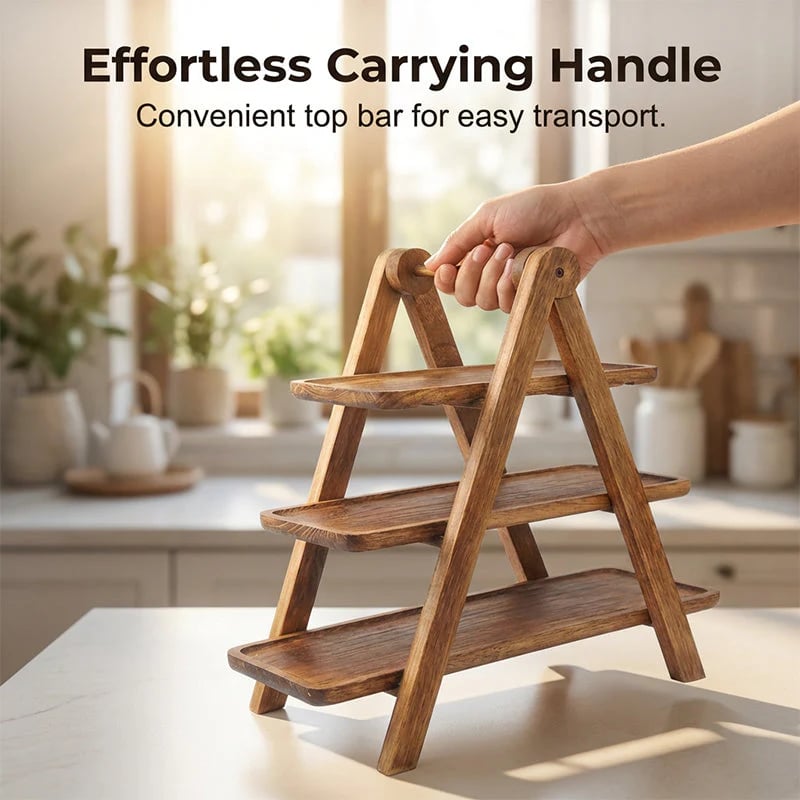 ⏰3-Tier Wooden Serving Tray