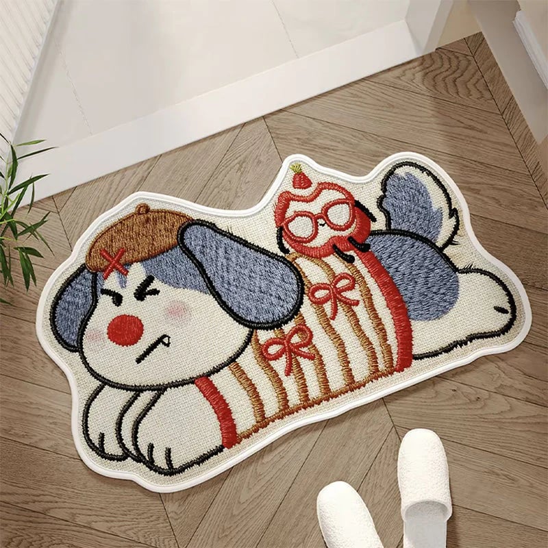 Absorbent Woven Bath Mat with Non-Slip Bottom🐶🐱