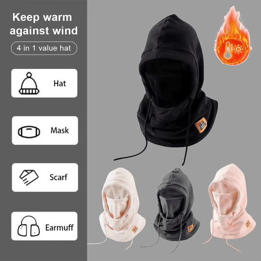 Winter Thermal Fleece Windproof Balaclava Hat - Neck Warmer & Face Cover for Men and Women Outdoor Sports