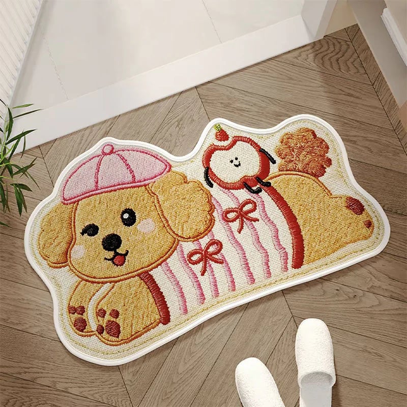 Absorbent Woven Bath Mat with Non-Slip Bottom🐶🐱