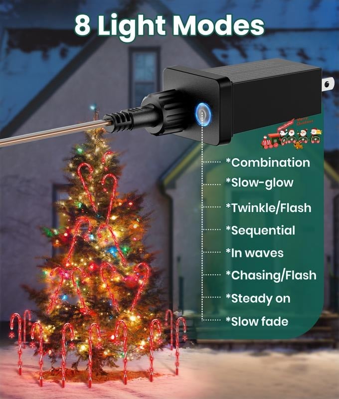 Solar Candy Cane Lights