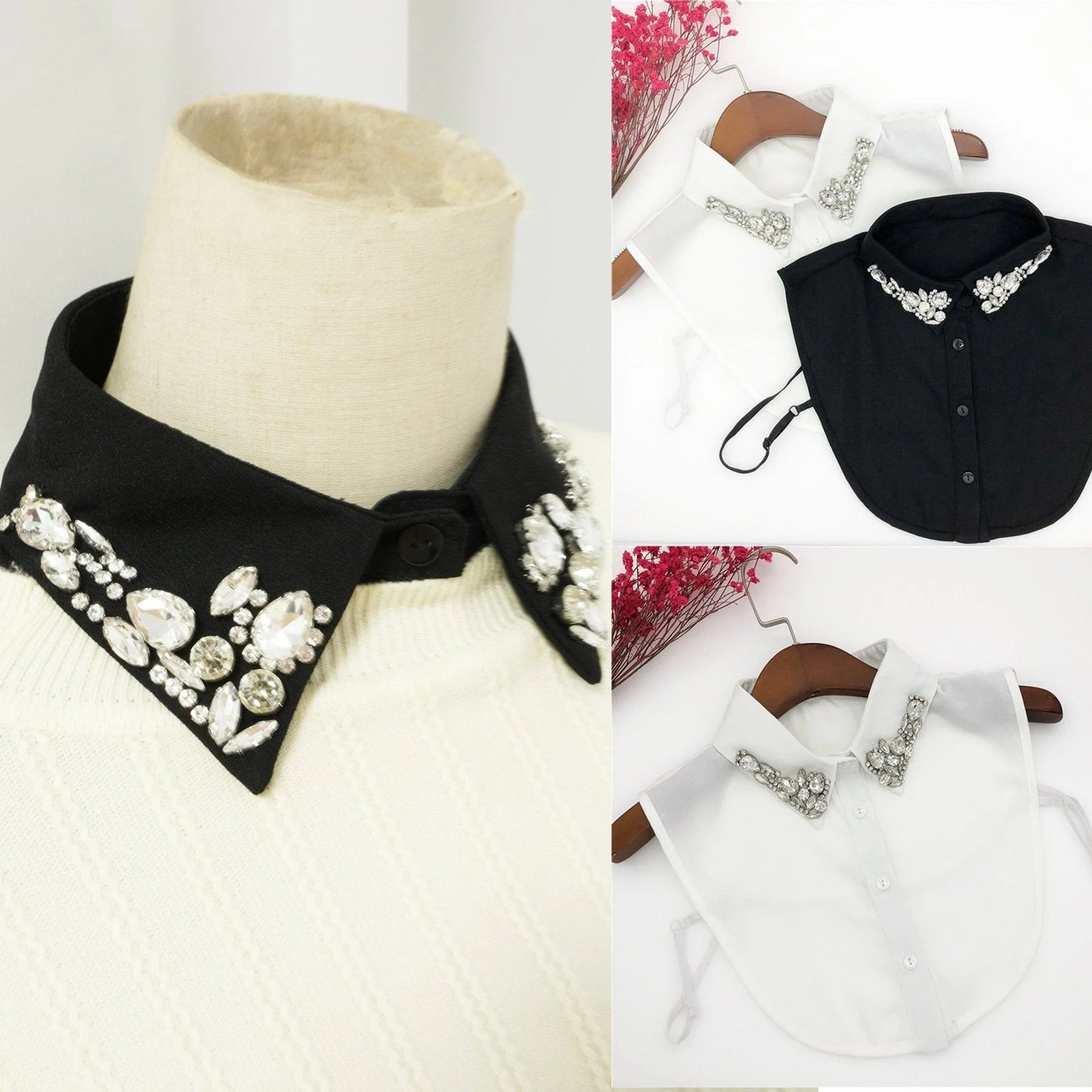 ✨Plaid Rhinestone Detachable Collar-- No More Ugly Sweaters!