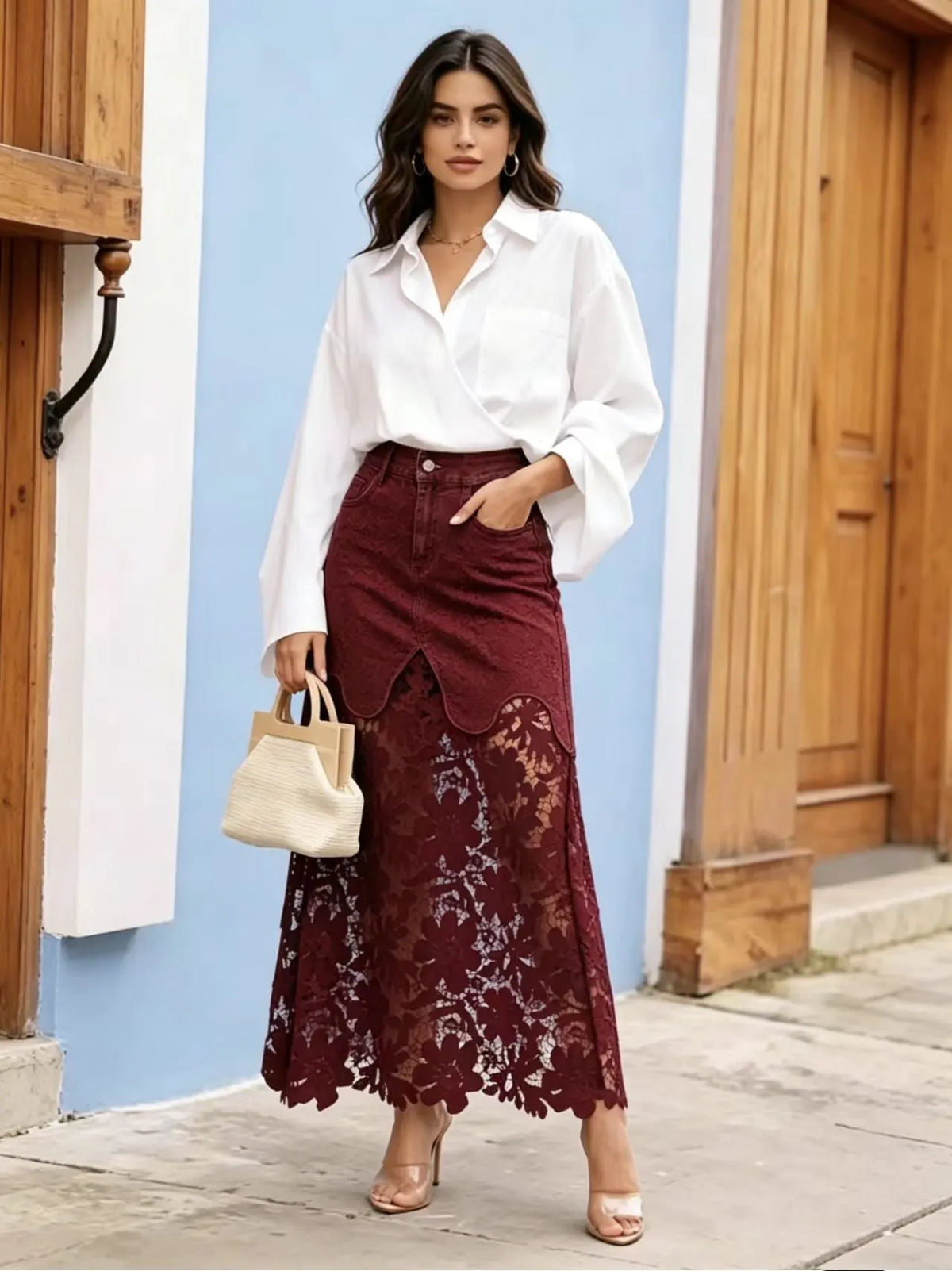 📣 Hot Seller This Season: Women's Slim-Fit Denim Skirt with Lace Trim