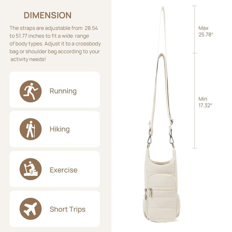Water Bottle Carrier Crossbody Bag for Women