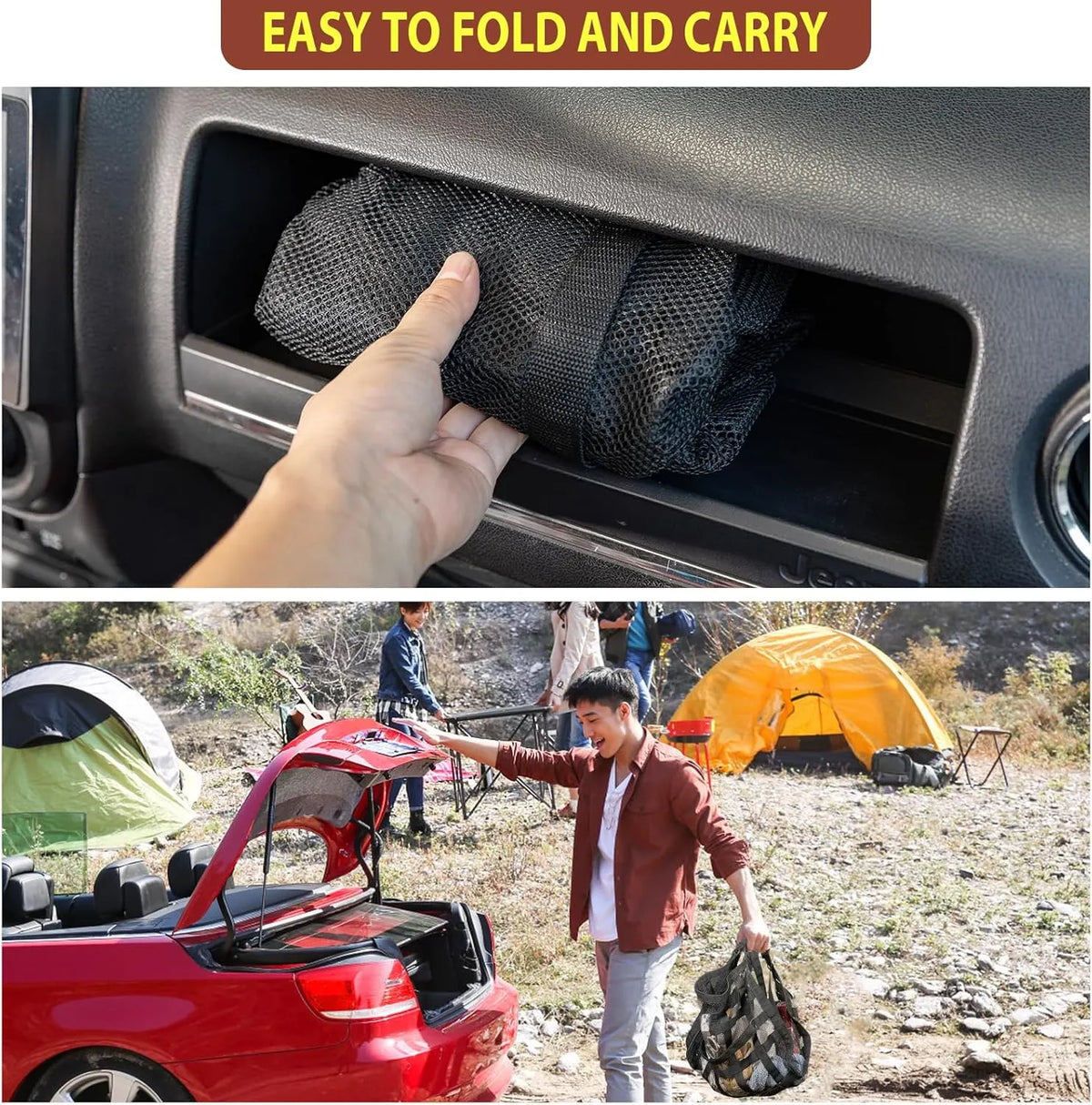 🔥✨HOT SALE -2026 Upgrade Car Ceiling Cargo Net Pocket