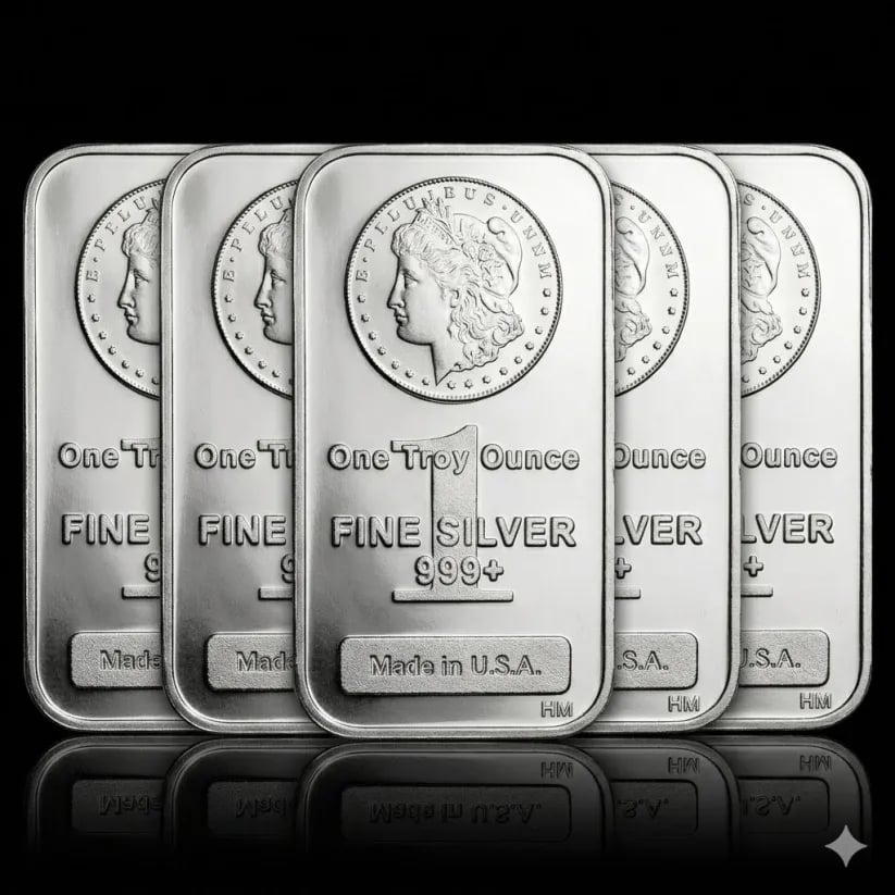 🔥Last Day 50% OFF - Highland Mint 1 oz Morgan Head .999+ Fine Silver Bar