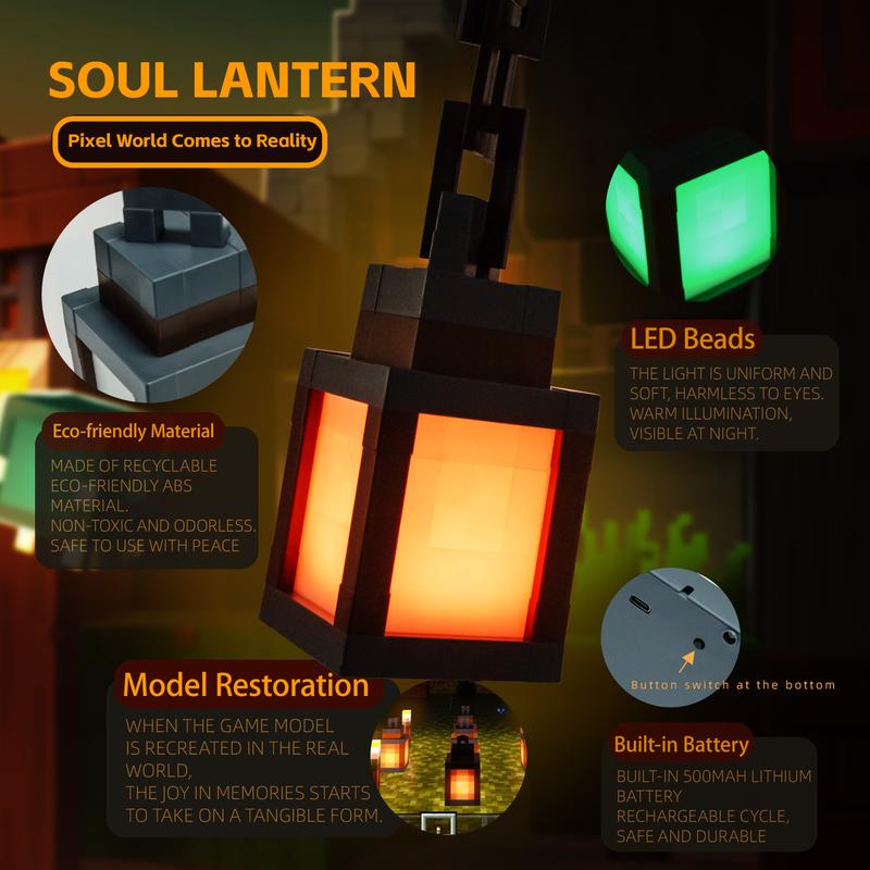 🎁🎮 Funny Pixel Soul Lantern Night Lamp | RGB 16-Color Remote Control + 4 Modes – Spooky & Cool Decor!
