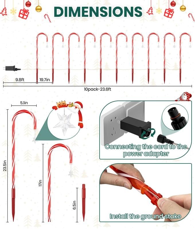 Solar Candy Cane Lights