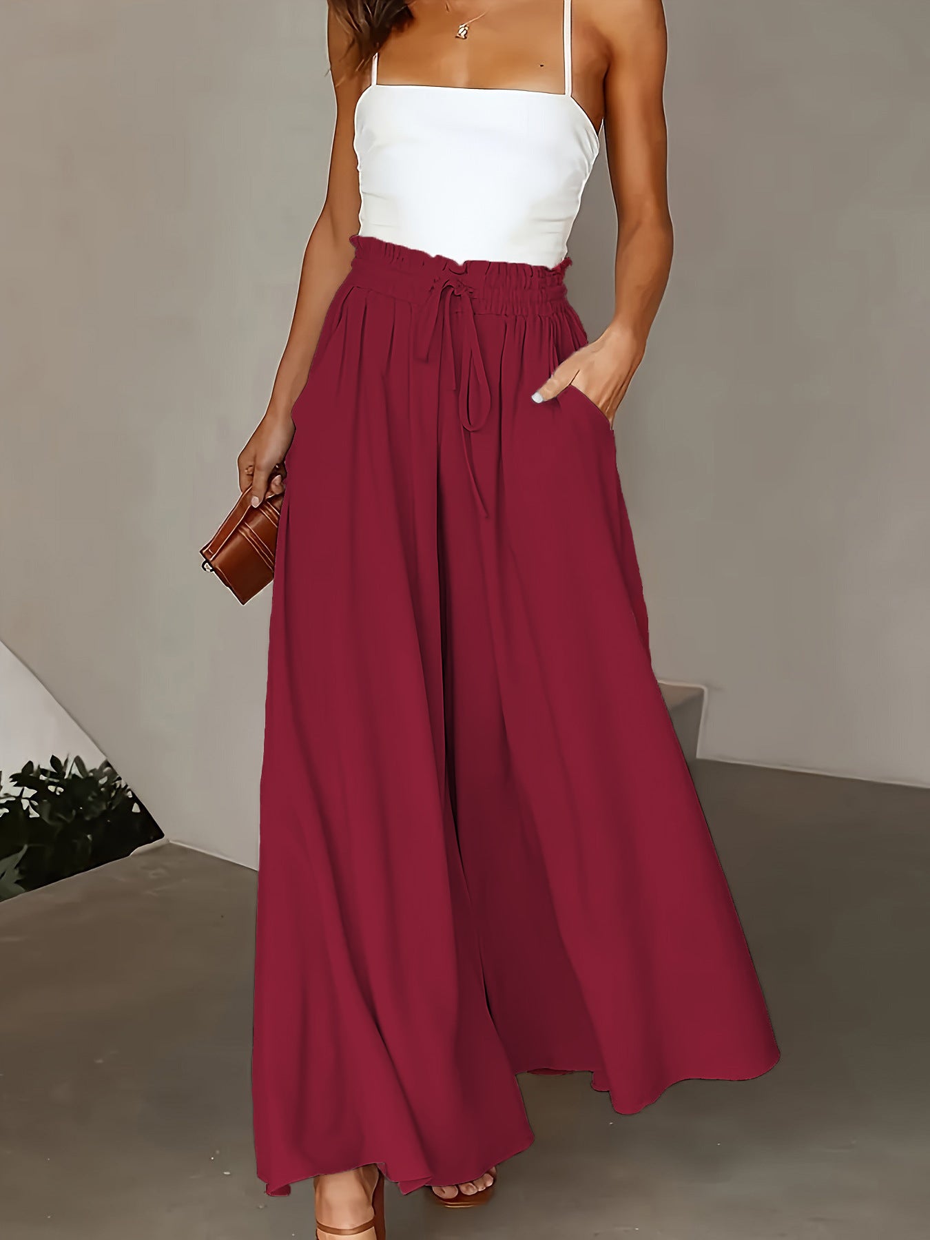 45% Off Women's High-Waisted Wide-Leg Pants
