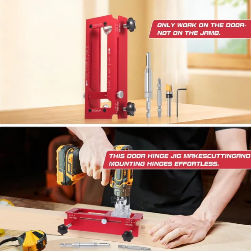 Adjustable Door Hinge Mortise Jig Kit