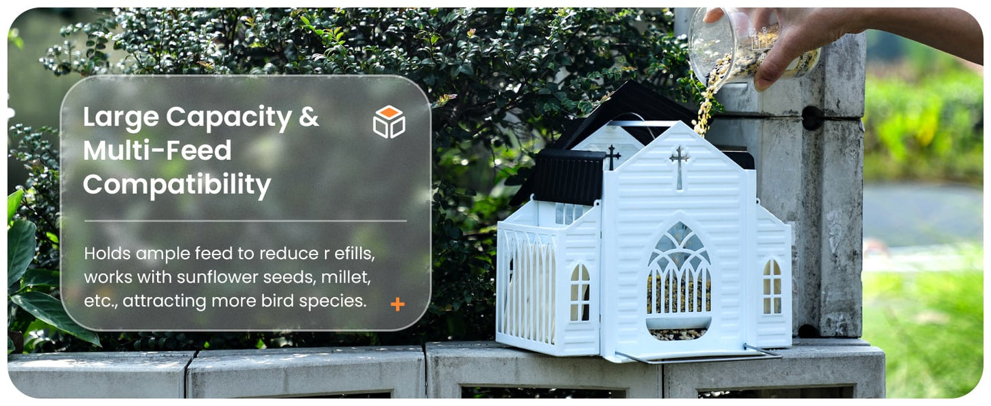 🔥HOT SALE 49% OFF✝️Church-Shaped Metal Solar Bird Feeder🎁Buy 2 Free Shipping